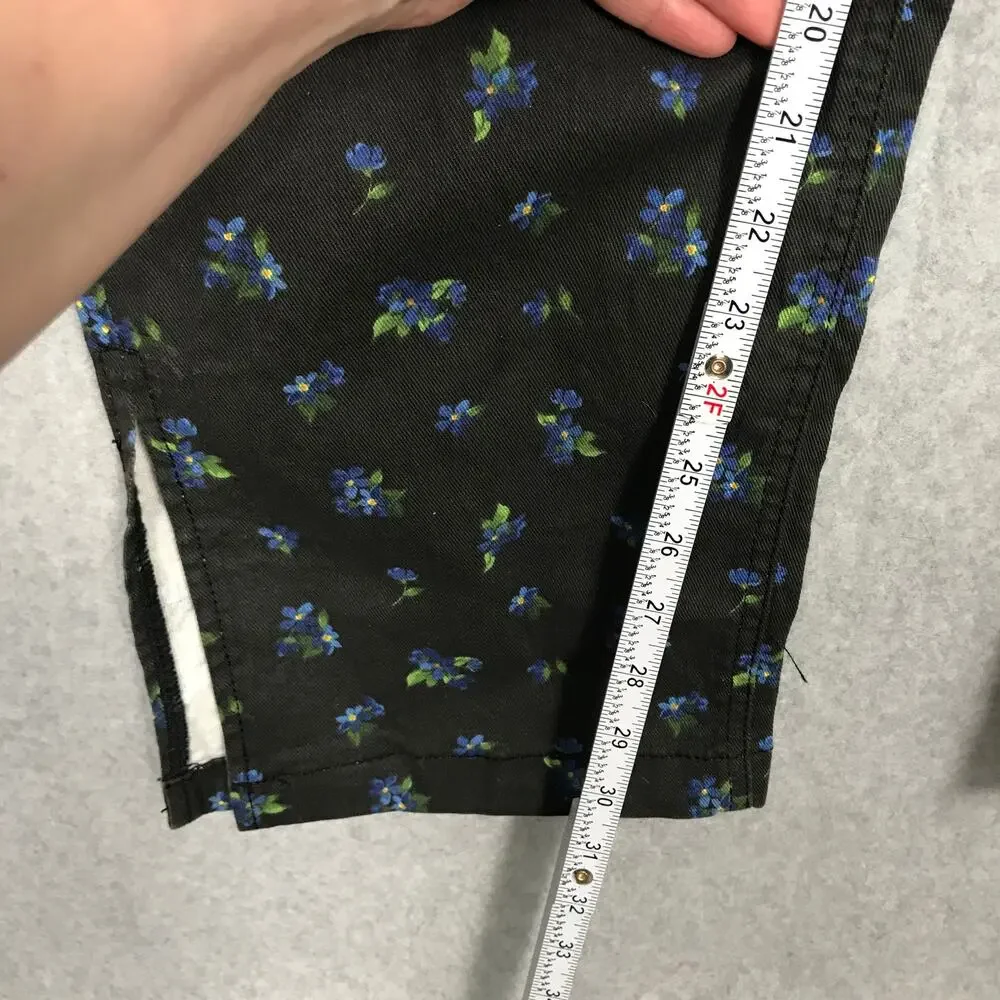 We Wore What Overalls Large Black Ditsy Floral Baggy Denim Stretch Y2K Festival - Picture 16 of 16